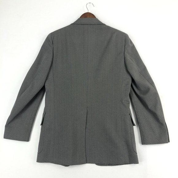 Curlee VTG Men's 38** Blue Grey Single Breasted Two-Button Western Sport Coat - Picture 11 of 12